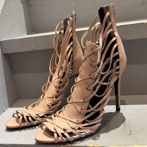 Zara Nude Strappy Heels